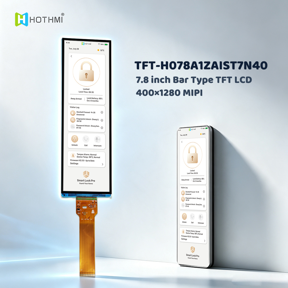 7.8 Inch TFT LCD Display | 400x1280 Resolution MIPI DSI Sunlight Readable